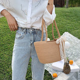 Summer Rattan Straw Shoulder Bag Large Capacity Beach Tote