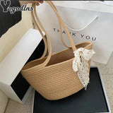 Summer Rattan Straw Shoulder Bag Large Capacity Beach Tote