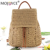 Straw Shoulders Backpack Beach Holiday Purse Bag Travel Hand