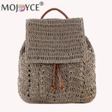 Straw Shoulders Backpack Beach Holiday Purse Bag Travel Hand