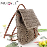 Straw Shoulders Backpack Beach Holiday Purse Bag Travel Hand