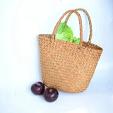 Straw Summer Beach Handbag Rattan Tote Bag Yellow
