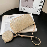 Woven Straw Armpit Shoulder Bags 2 pcs/set