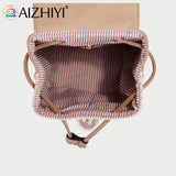 Hand-Woven Straw Women Shoulder Bag Backpack