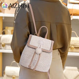 Hand-Woven Straw Women Shoulder Bag Backpack