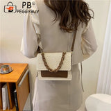 Straw Women Shoulder Messenger Bag Acrylic Chain for Shopping Leisure