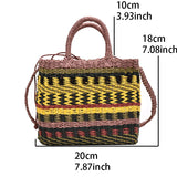 Colorful Straw Woven Handbag Crossbody Bag for Women