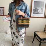 Colorful Straw Woven Handbag Crossbody Bag for Women