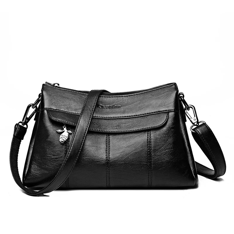 Stripe Crossbody Bags For Women Handbags High Pu Leather Ladies Shoulder Bag