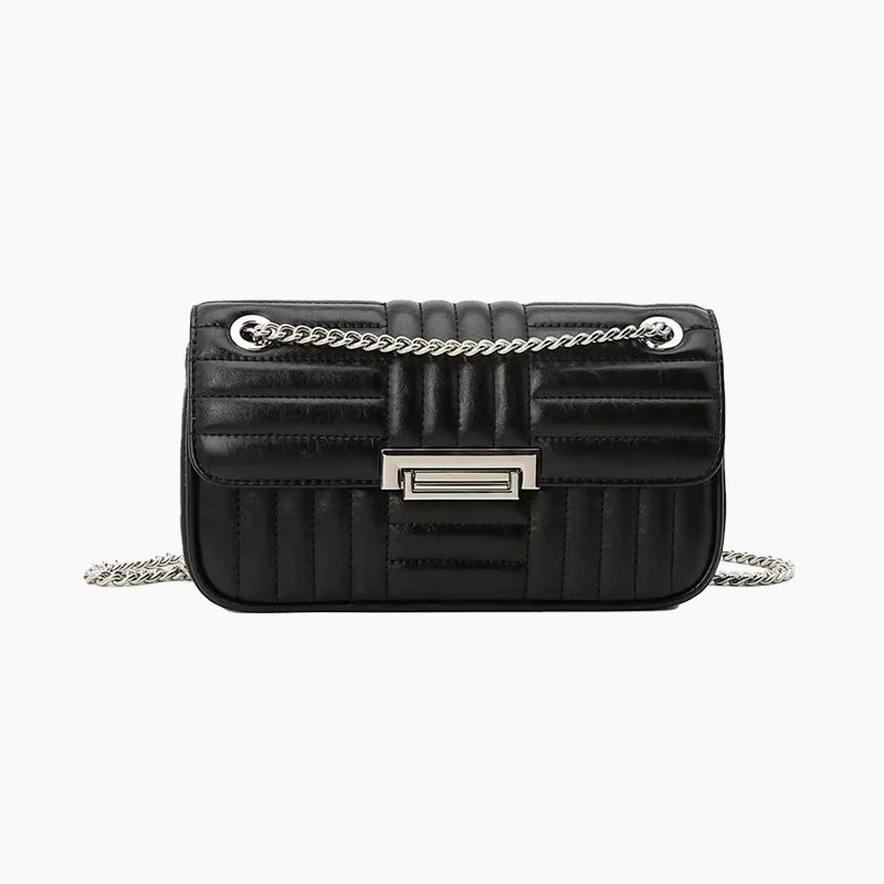 Striped Women Shoulder Bag Chains Crossbody Bags Small Phone Flap