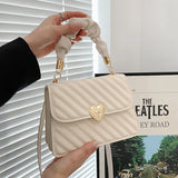 Stripes Women's Pleated Handle Square Shoulder Bag