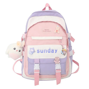 Girls Laptop Book Bag Leisure Travel School Backpack