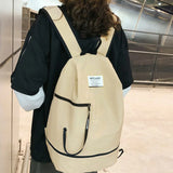 Solid Nylon School Bag for Teen Girls Unisex Travel Rucksack Male Bagpacks