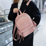 Student Canvas Backpack Lady Large Capacity Rucksack Multi-pocket Shoulder Bags
