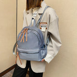 Student Canvas Backpack Lady Large Capacity Rucksack Multi-pocket Shoulder Bags