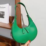 Half-moon PU Leather Women's Shoulder Bag