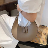 Half-moon PU Leather Women's Shoulder Bag