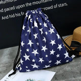 Leaf Drawstring Shoulder Storage Bag Women Men Travel Beach Backpack