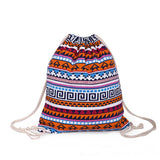 Girls Shoulder Bags Women Canvas Leaf Backpack Bag Shoe Travel Pouch