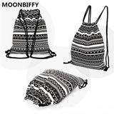 Girls Shoulder Bags Women Canvas Leaf Backpack Bag Shoe Travel Pouch