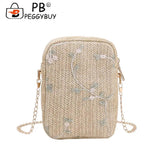 Summer Beach Straw Clutch Bag Women Shoulder Travel Bag