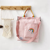 Rainbow Pattern Canvas Messenger Bag for Summer