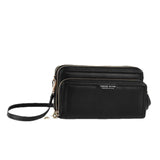 Summer Women's Wallet Long Double Layer Double Zipper Large Capacity PU Shoulder