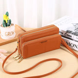 Summer Women's Wallet Long Double Layer Double Zipper Large Capacity PU Shoulder