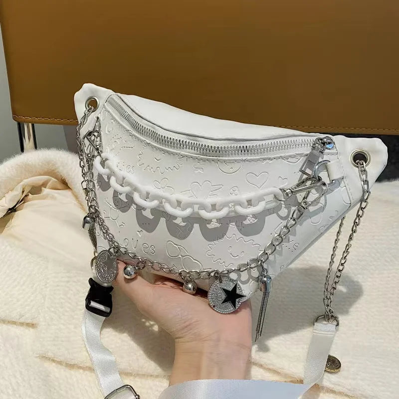 Summer Western Style Small Bag Female All-match Waist Bag Chest Bag