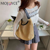 Summer Crossbody Messenger Top-Handle Bag Straw Handbag for Girl