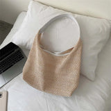 Summer Crossbody Messenger Top-Handle Bag Straw Handbag for Girl