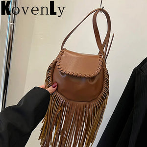 Women Leather Saddle Crossbody Shoulder Bag