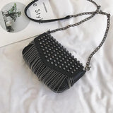 Tassel Diamonds Mini Chain Shoulder Bag Crossbody Leather