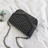 Tassel Diamonds Mini Chain Shoulder Bag Crossbody Leather