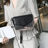Tassel Diamonds Mini Chain Shoulder Bag Crossbody Leather