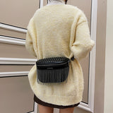 Tassel Leather Crossbody Chest Bag Woman Waist Bag