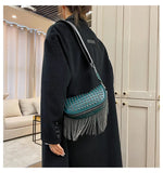Tassel Leather Crossbody Chest Bag Women Waist Bag Casual Travel Pack