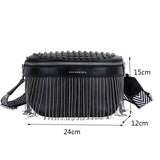 Tassel Leather Crossbody Chest Bag Women Waist Bag Casual Travel Pack