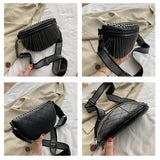 Tassel Waist Bag Women Chest Bags Wide Strap Shoulder Bag