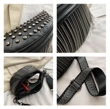 Tassel Waist Bag Women Chest Bags Wide Strap Shoulder Bag