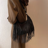 Tassel Women Shoulder Bags Faux Suede Handbags Large Capacity Crossbody Bags