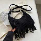 Tassel Women Shoulder Bags Faux Suede Handbags Large Capacity Crossbody Bags