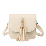 Tassel Women's Shoulder Bag PU Leather Buckle Messenger Bag