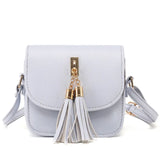 Tassel Women's Shoulder Bag PU Leather Buckle Messenger Bag