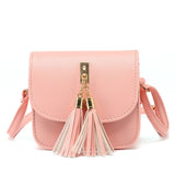 Tassel Women's Shoulder Bag PU Leather Buckle Messenger Bag
