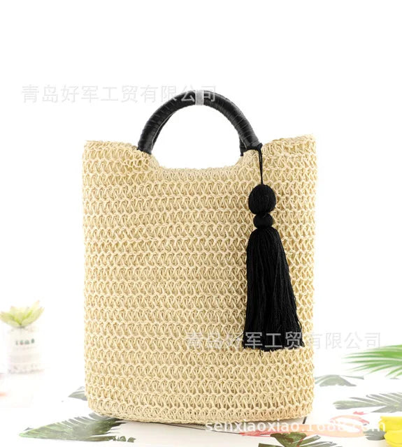 Tassels Straw Bag Beach Handbag Casual Hand-woven