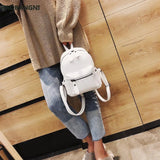 Teenage Girls Preppy Style Mini Backpack PU Leather Travel Bags Women Backpack