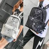 Marble Stone Print Backpack Rucksack School Shoulder Backpack