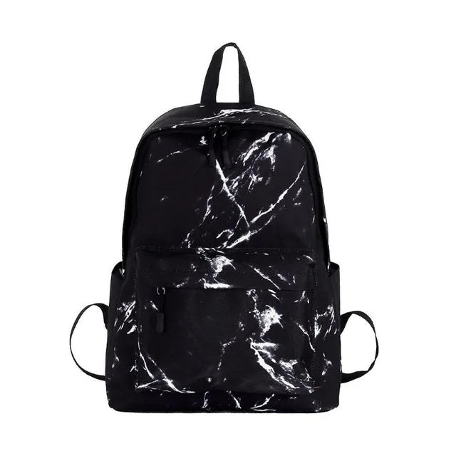 Marble Stone Print Backpack Rucksack School Shoulder Backpack