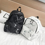 Marble Stone Print Backpack Rucksack School Shoulder Backpack